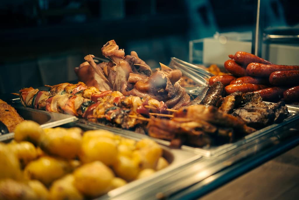 Hungarian pork stew and street food specialities enjoyed locally
