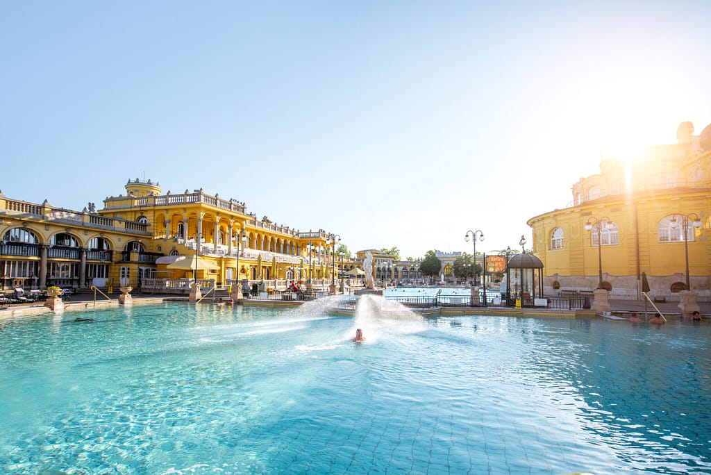 Széchenyi Thermal Bath in Budapest offering a classic wellness experience, outdoor and indoor pools